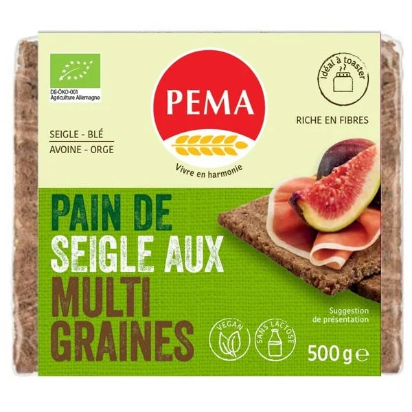 Pain de seigle céréales tranché 500g