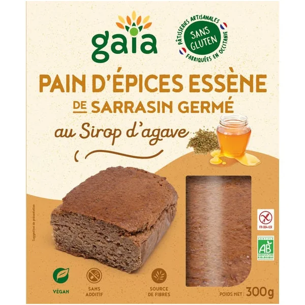 Pain d'épices de sarrasin germé sirop agave 300g