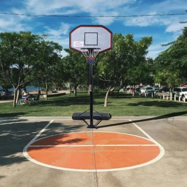 Panier de Basket sur Pied Réglable avec 2 Roues Hauteur Réglable 220-305cm Base Remplissable pour Enfants Ados Adultes