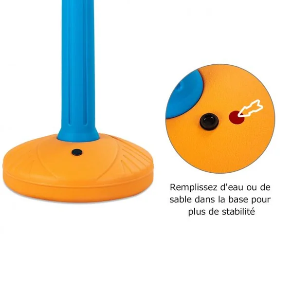 Panier de Basket-ball pour Enfants de 3-7 Ans Hauteur Ajustable 120-160cm pour Intérieur/Extérieur en HDPE Multicolore