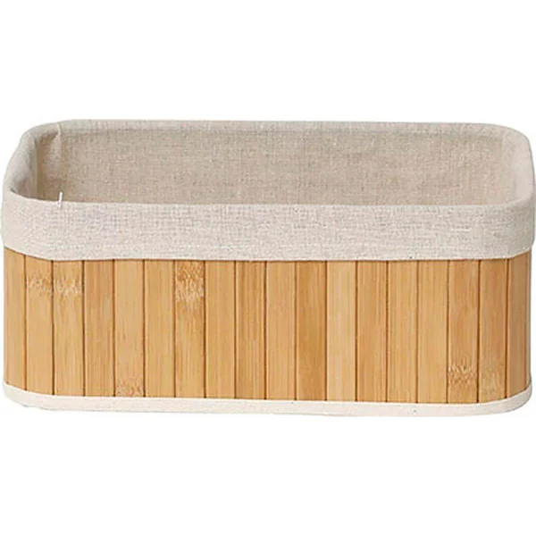 Panier de rangement rectangulaire bambou 29.5x12x18.5cm
