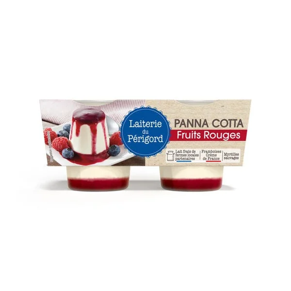 Panna cotta aux fruits rouges 2x100g