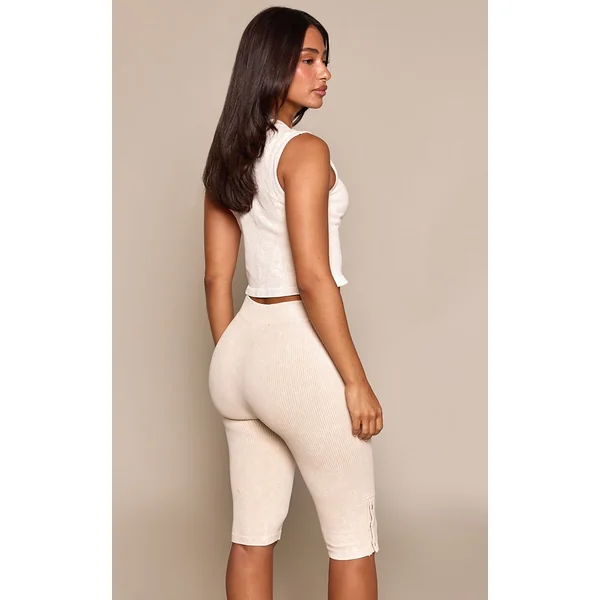 Pantalon Capri Côtelé Contour Avec Détails À Pressions Petite