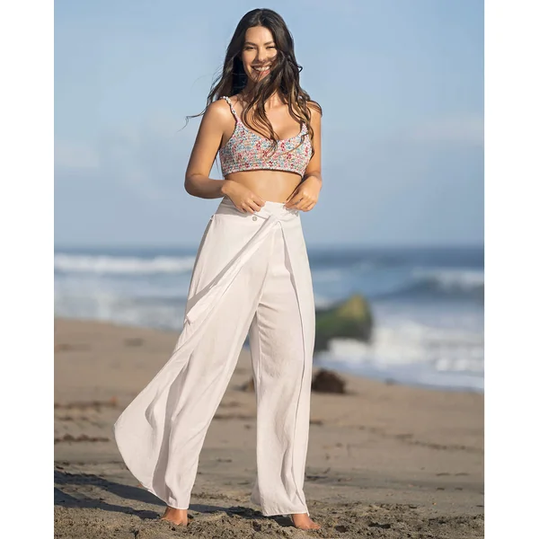 Pantalon de plage couvrant en coton biologique et rayonne