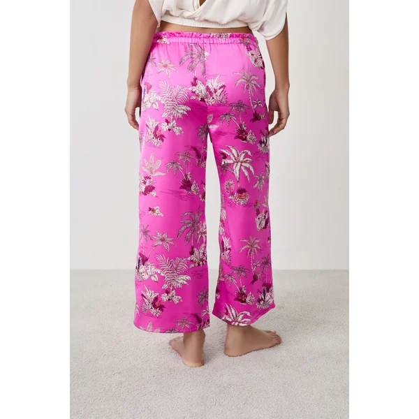 Pantalon de pyjama satiné à imprimés