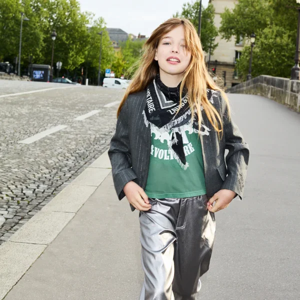 Pantalon large argenté fille Zadig & Voltaire H25 - Soins Bébé Naturels & Produits Maman Après Naissance