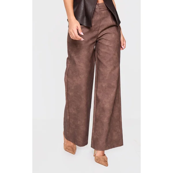 Pantalon Large En Synthétiquecuir Petite