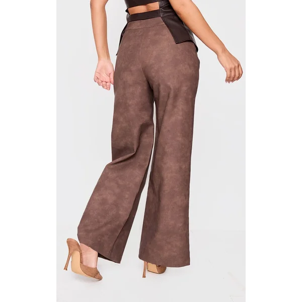 Pantalon Large En Synthétiquecuir Petite