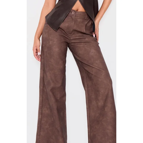 Pantalon Large En Synthétiquecuir Petite