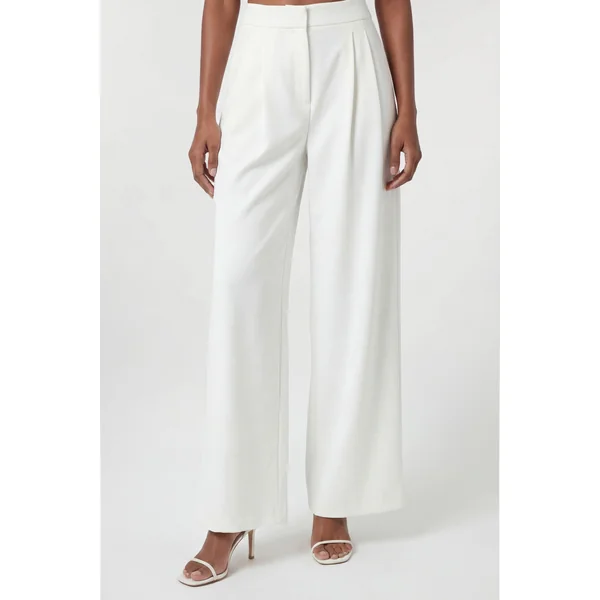 Pantalon Large Tailleur En Viscose Stretch Compact Petite