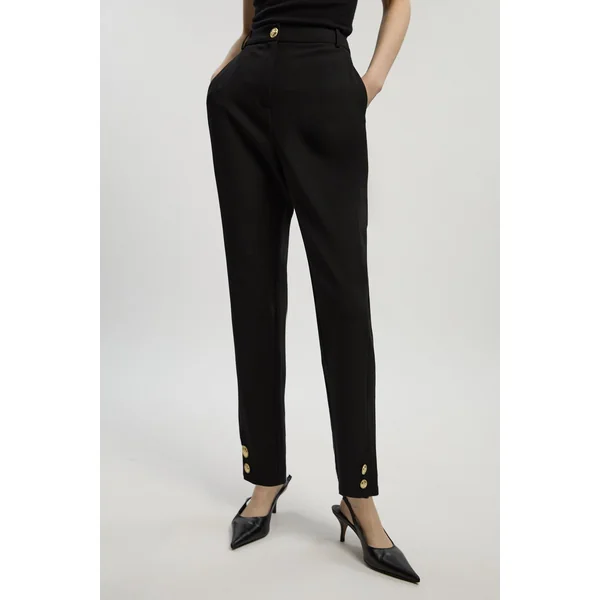 Pantalon Petite Militaire Droit Ajusté en Tissu Stretch Compact