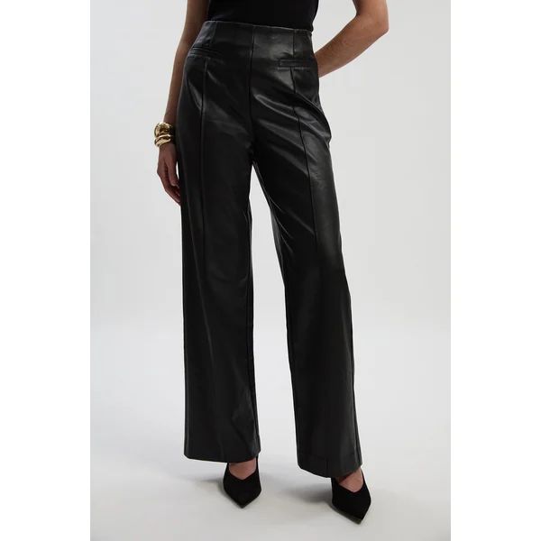 Pantalon Tailleur Petite à Jambes Larges avec Détails de Coutures en synthétique