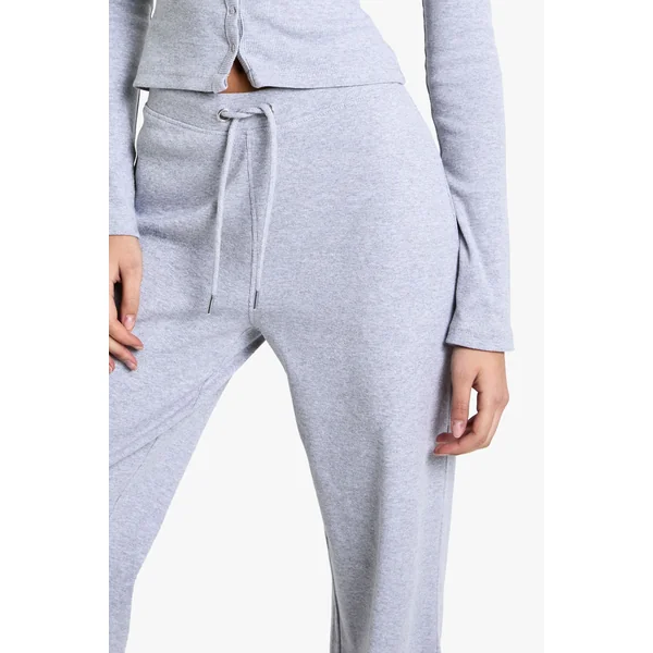 Pantalon à jambes larges côtelé