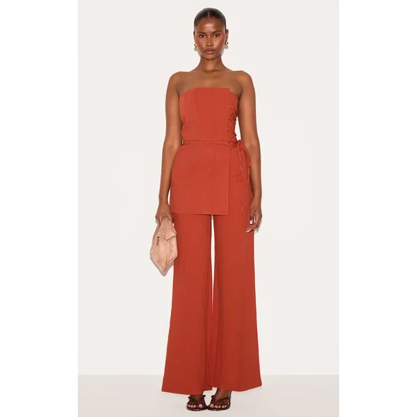 Paprika Combinaison-pantalon Ajustée À Laçage Et Panneau Superposé Plt Label