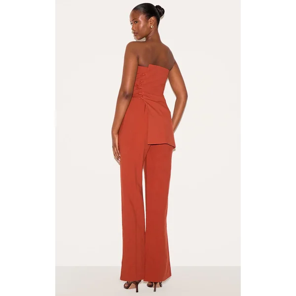 Paprika Combinaison-pantalon Ajustée À Laçage Et Panneau Superposé Plt Label