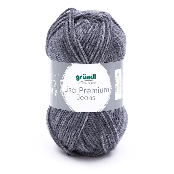 Pelote de laine LISA PREMIUM JEANS gris chiné 50g