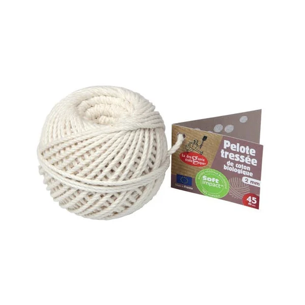 Pelote tressée de coton biologique 2mm