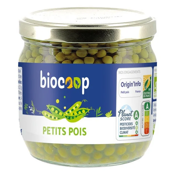Petits pois 215g net égoutté