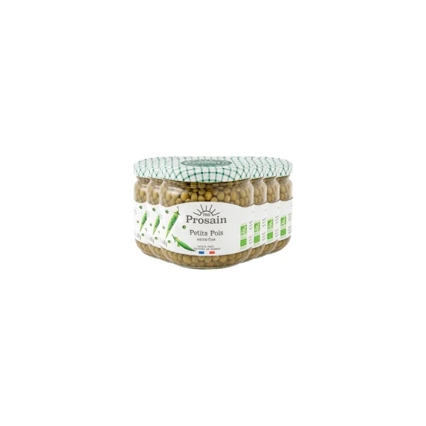 Petits pois extra fins bio et préparés - Lot 6 x 345g