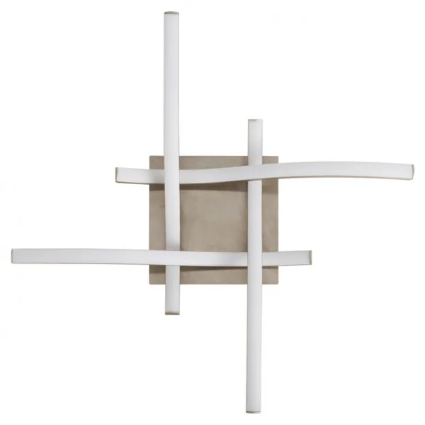 Plafonnier Led 2700k Dimmable Style Moderne à 4 Bras Led 3,6W 25 000h en Fer et Aluminium 47x47x9,5cm Sable et Blanc