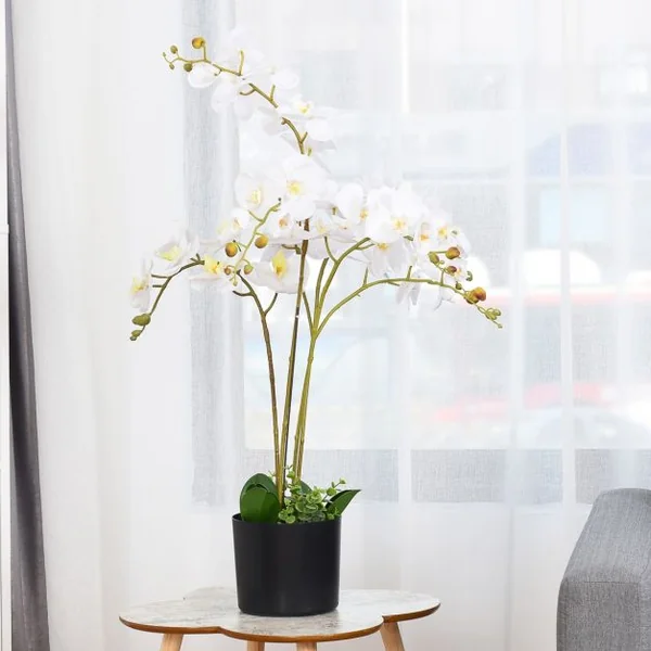 Plante artificielle 140 cm avec pot Plantes en tissu polyester pour décoration de Salles de Séjour Escalier Couloir