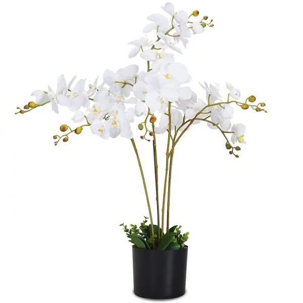 Plante artificielle 140 cm avec pot Plantes en tissu polyester pour décoration de Salles de Séjour Escalier Couloir