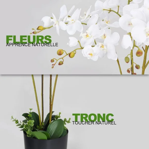 Plante artificielle 140 cm avec pot Plantes en tissu polyester pour décoration de Salles de Séjour Escalier Couloir