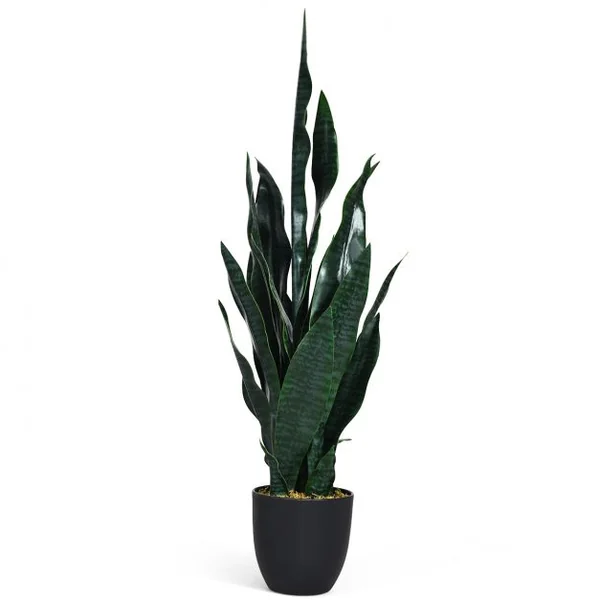 Plante Artificielle Sansevieria avec Pot 20 Hauteur 90 CM 20 Feuilles Décoration