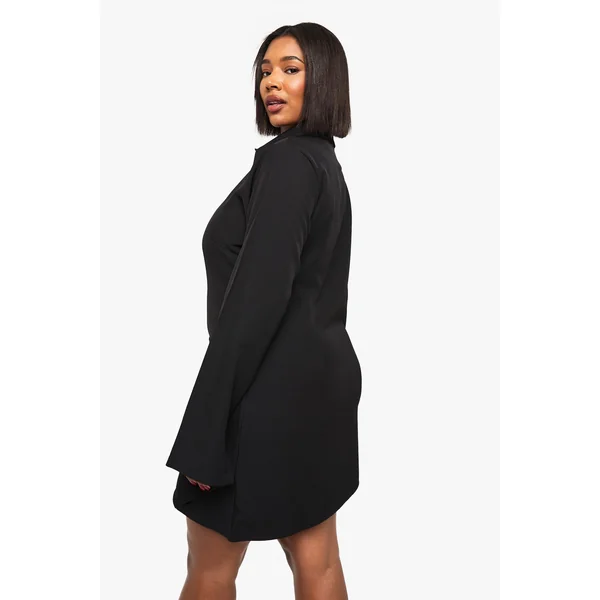 Plus Robe-chemise à drapé avant