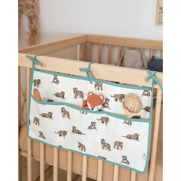 Pochette de rangement Tigre Sauge - Milinane - Soins Bébé Naturels & Produits Maman Après Naissance