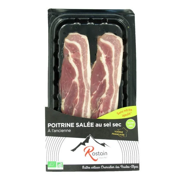 Poitrine porc crue salée (2) 100g