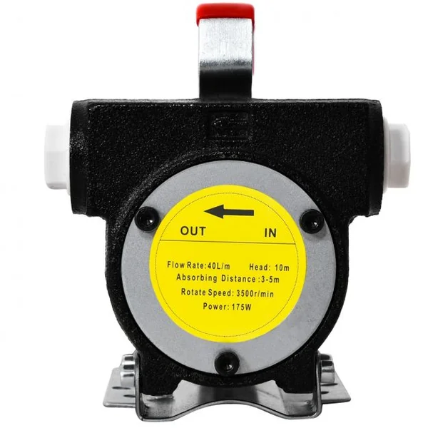 Pompe Diesel 155W-12V avec Accessoires Pompe avec 2 Pinces Crocodiles Débit 40L/Min, Vitesse 4500 tr/Min, Hauteur 10m