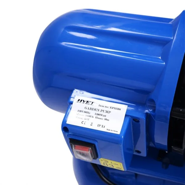 Pompe Électrique de Jardin 1200W Réservoir de Pression de 20L Débit Max 3800L/H Hauteur Aspiration 8m, 230V-50Hz, Bleu