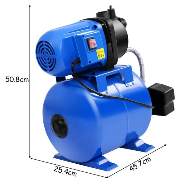 Pompe Électrique de Jardin 1200W Réservoir de Pression de 20L Débit Max 3800L/H Hauteur Aspiration 8m, 230V-50Hz, Bleu