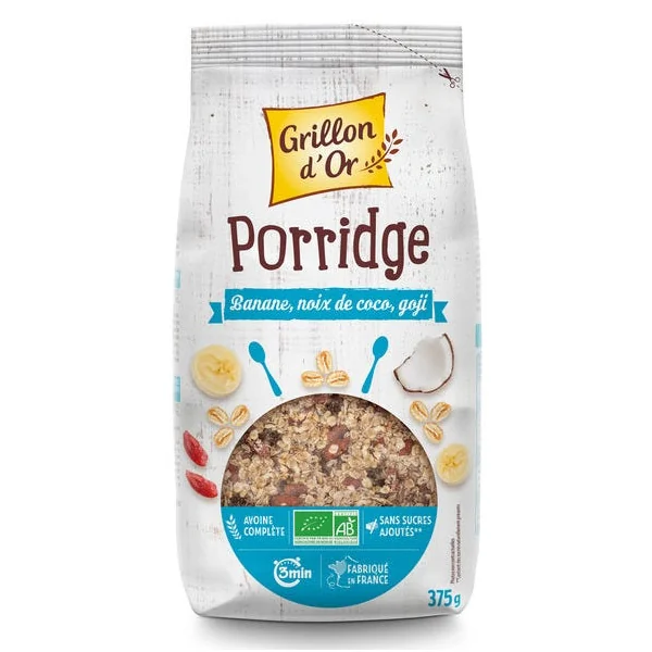 Porridge banane noix de coco goji 375g