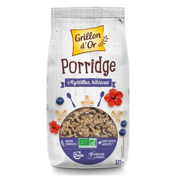 Porridge myrtilles hibiscus 375g
