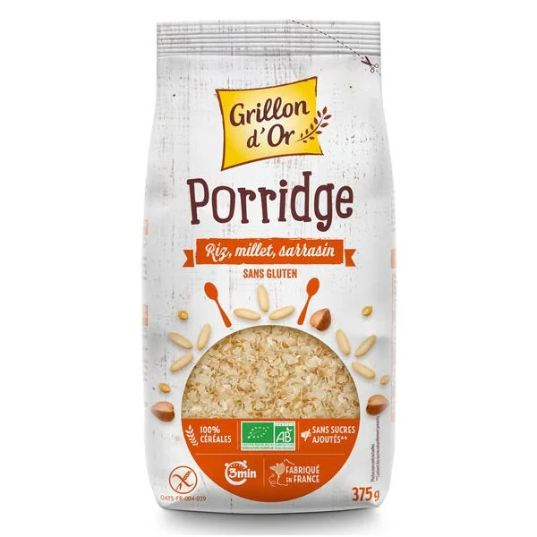 Porridge riz millet sarrasin sans gluten 375g