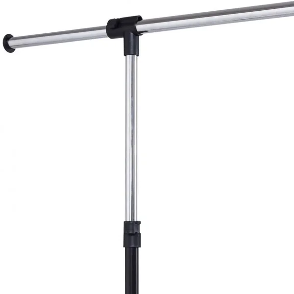 Portant Penderie à Vêtements Mobile Télescopique en Acier inoxydable Hauteur et Largeur Réglables, Capacité 90kg, Roulettes