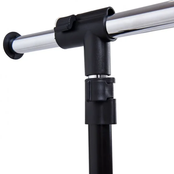 Portant Penderie à Vêtements Mobile Télescopique en Acier inoxydable Hauteur et Largeur Réglables, Capacité 90kg, Roulettes
