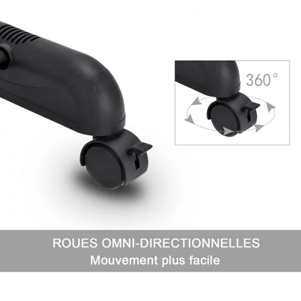 Portant à Vêtement Mobile et Télescopique Hauteur Largeur Réglables Capacité 20kg 91-160x43x93-168cm Noir et Argent