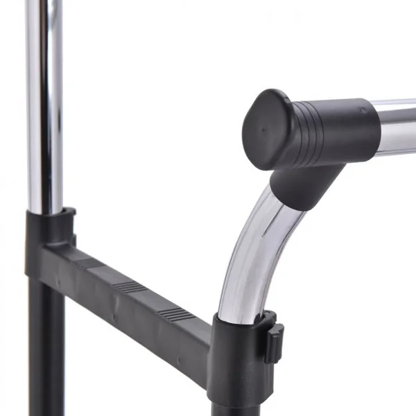 Portant à vêtement Porte-manteau sur roulettes avec étagère à chaussures hauteur réglable Double Barres