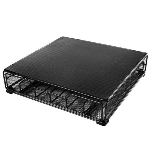 Porte-capsules de café Présentoir à tiroir pour 36 capsules de café Tiroir pour capsule à café, 32.5x32x7.5cm, Noir