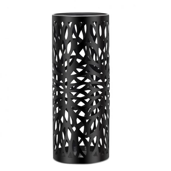 Porte-parapluie Rond Ø19x50 Cm Rangement pour Parapluie Cannes avec 2 Crochets Joli Motif en Métal Noir