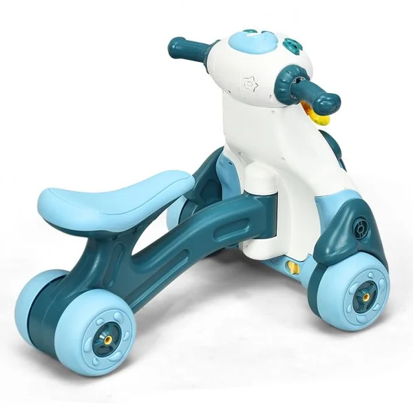 Porteur Enfant Draisienne pour Apprentissage de l'Equilibre avec Musique et Lumière Bleu