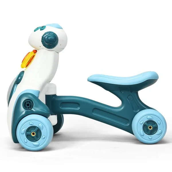 Porteur Enfant Draisienne pour Apprentissage de l'Equilibre avec Musique et Lumière Bleu