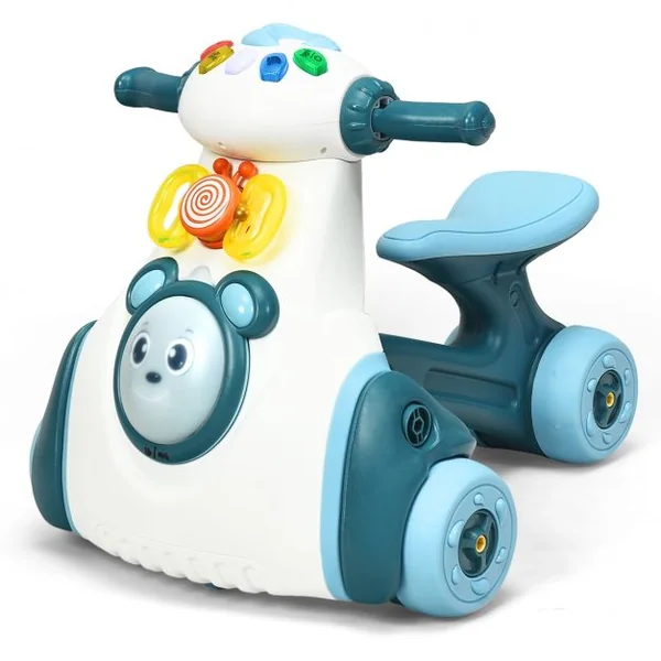 Porteur Enfant Draisienne pour Apprentissage de l'Equilibre avec Musique et Lumière Bleu