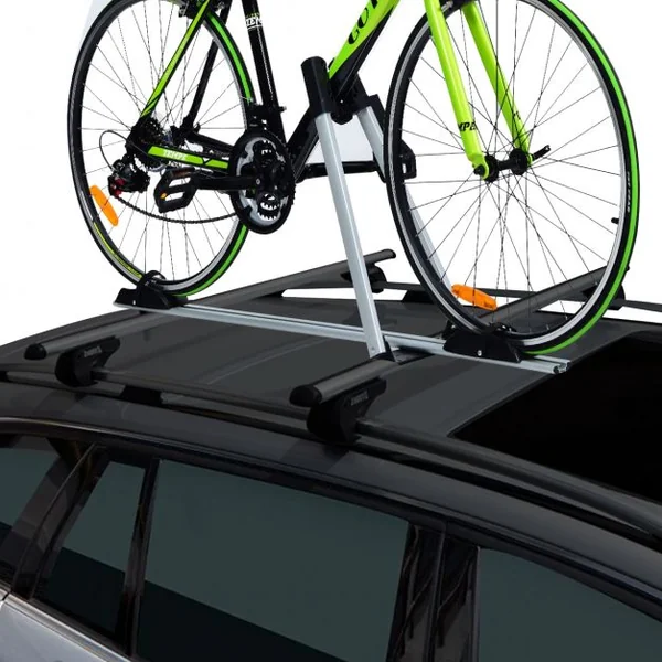 Porte-Vélo pour Barres de Toit avec Verrou Antivol pour 1 Vélo Capacité 15 Kg en Aluminium135x23,5x60cm Noir