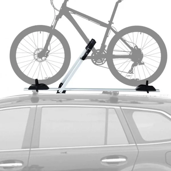 Porte-Vélo pour Barres de Toit avec Verrou Antivol pour 1 Vélo Capacité 15 Kg en Aluminium135x23,5x60cm Noir