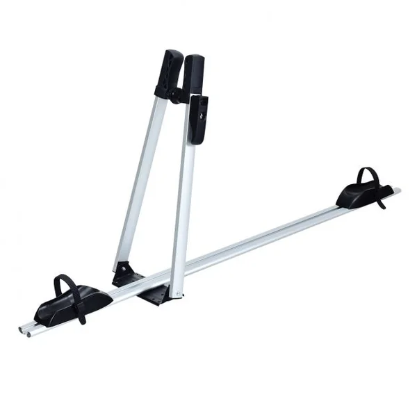 Porte-Vélo pour Barres de Toit avec Verrou Antivol pour 1 Vélo Capacité 15 Kg en Aluminium135x23,5x60cm Noir