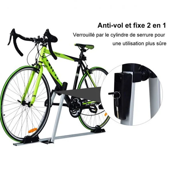 Porte-Vélo pour Barres de Toit avec Verrou Antivol pour 1 Vélo Capacité 15 Kg en Aluminium135x23,5x60cm Noir